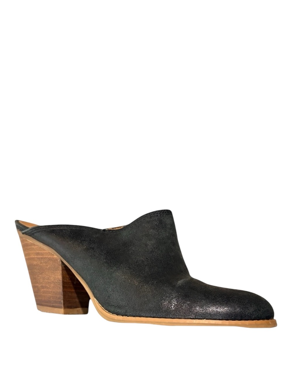 Y2K Nine West Black Leather Mules Women’s 7.5 Hannah Classic Chic Casual Retro